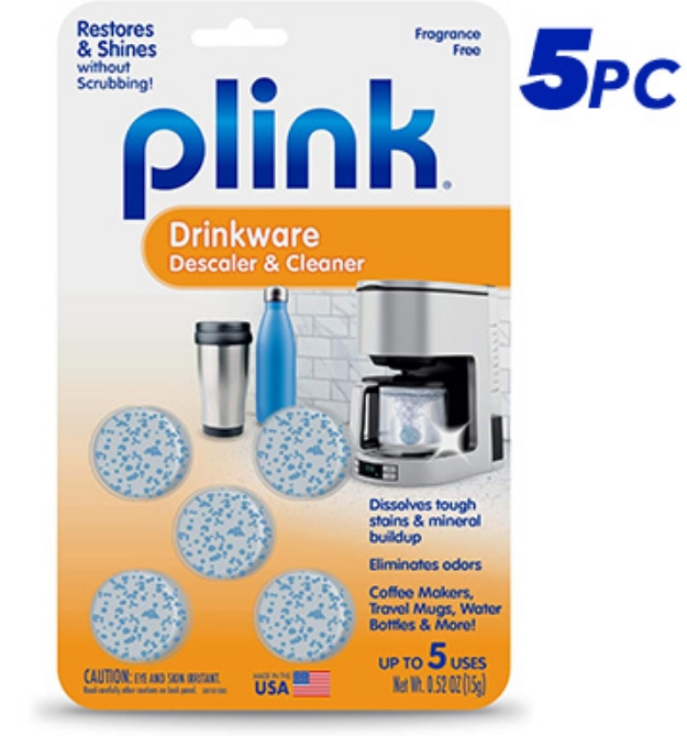 Picture 1 of Plink Drinkware Descaler and Cleaner, 5 Tablets