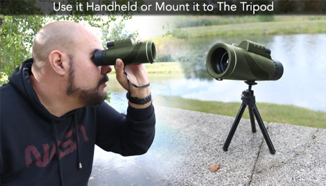 Picture 3 of High Power 80x100 HD Monocular Kit with Tripod & Phone Clip