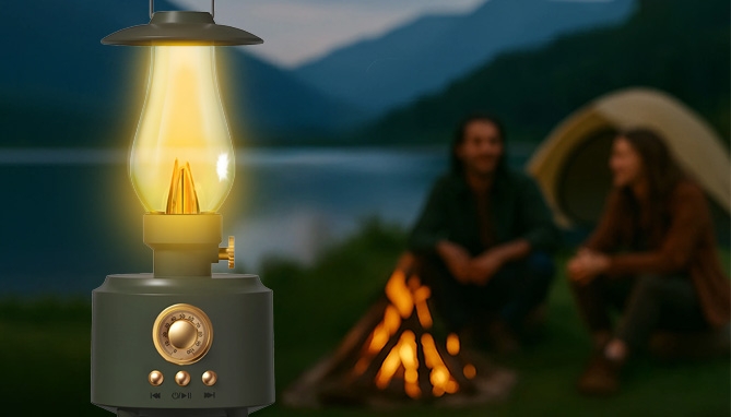 Picture 3 of Vintage Vibes Bluetooth Speaker and Lantern