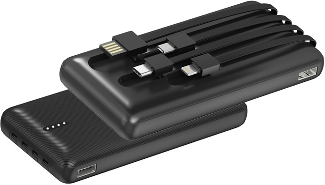 Multi-Device Power Bank: 10K mAh with Built-In Cords - PulseTV