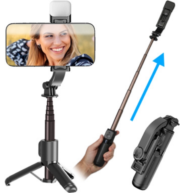 Picture 1 of Extendable Selfie Stick Tripod with Remote