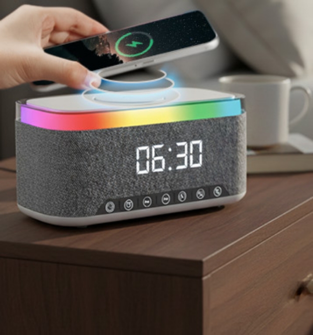 Picture 1 of SmartWake Clock Speaker Hub w/ Wireless Charger