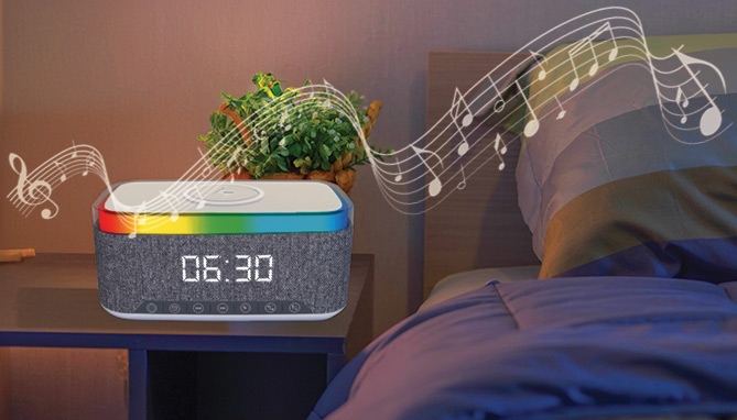 Picture 3 of SmartWake Clock Speaker Hub w/ Wireless Charger