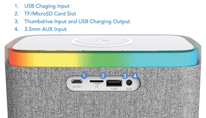 Picture 6 of SmartWake Clock Speaker Hub w/ Wireless Charger