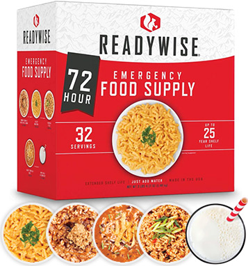 Emergency 72hr Food Supply Kit: Variety Box with 32 Servings