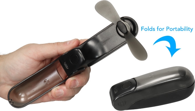 Picture 2 of Portable Mini Handheld Fan (Black) – USB Rechargeable & Foldable