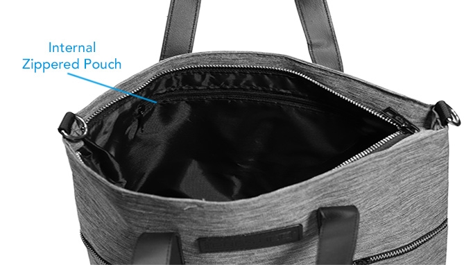 Picture 3 of Everyday 5-Pocket Canvas Tote Bag - Grey