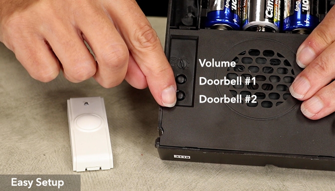 Picture 3 of DENTED/Dinged: Deluxe Wireless Doorbell Kit w/ 2 Push Buttons