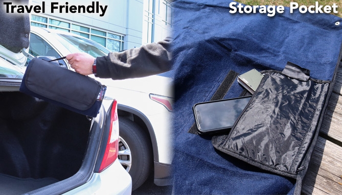 Picture 4 of DENTED/Dinged: Travel Friendly 4-in-1 Picnic Blanket, Raincoat, Cushion, and Poncho