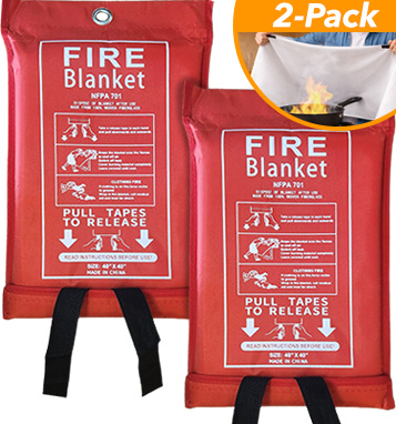Emergency 40in Fire Blankets - 2 Pack