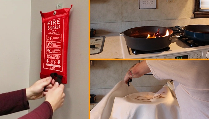 Picture 2 of Emergency 40in Fire Blankets - 2 Pack