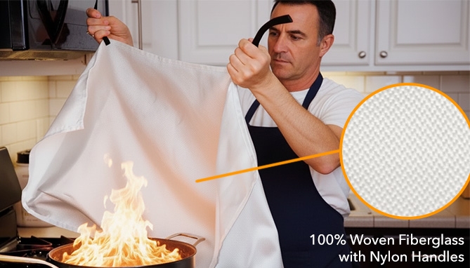 Picture 3 of Emergency 40in Fire Blankets - 2 Pack