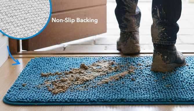 Picture 4 of Mud and Water Away Rug - BLUE