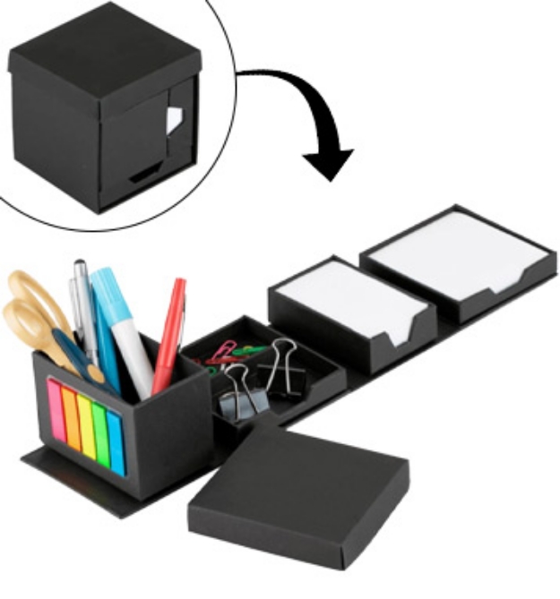 Picture 1 of DD-Fold Up Desk Organizer Cube (Dented Packaging) 