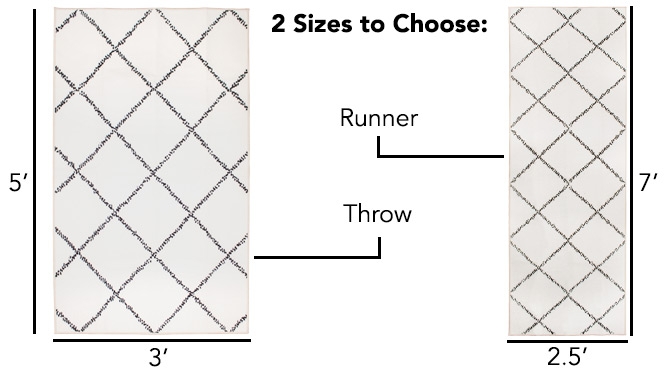 Picture 6 of DD-Washable Rug: Medina Moroccan Diamond White/Grey Size 3' x 5'(Dented Packaging) 