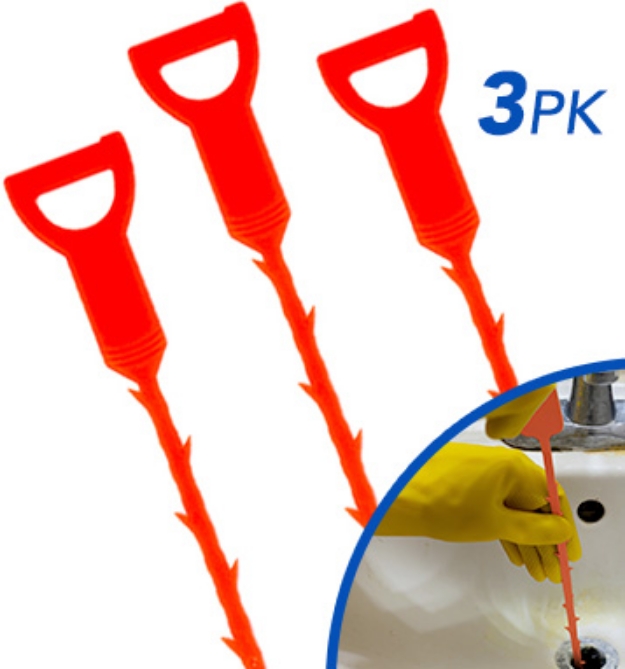 Picture 1 of Flexible Drain Snake 3pk - Unclogs Sinks and Tubs