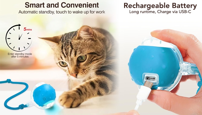 Picture 2 of Speedy Ball with Tail: Interactive Cat Toy