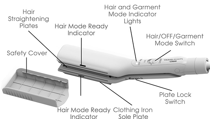 Picture 4 of Conair 2-in-1 Travel Flat Mini Iron for Clothes and Hair 