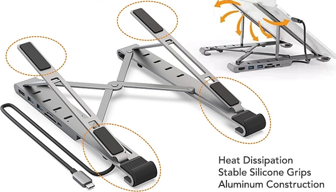 Picture 2 of HyperDrive 7-in-1 Aluminum Laptop Stand and USB Hub