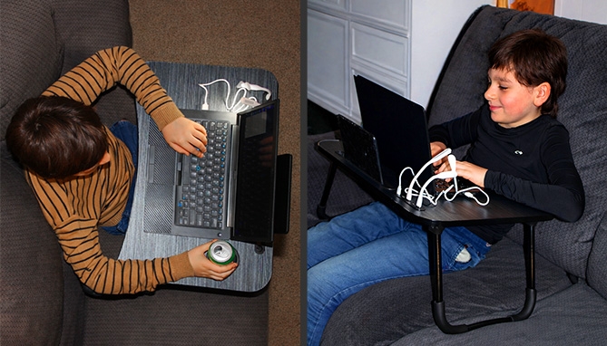 Picture 3 of 23.5 Inch Folding Laptop & Work Desk with 4 USB Ports