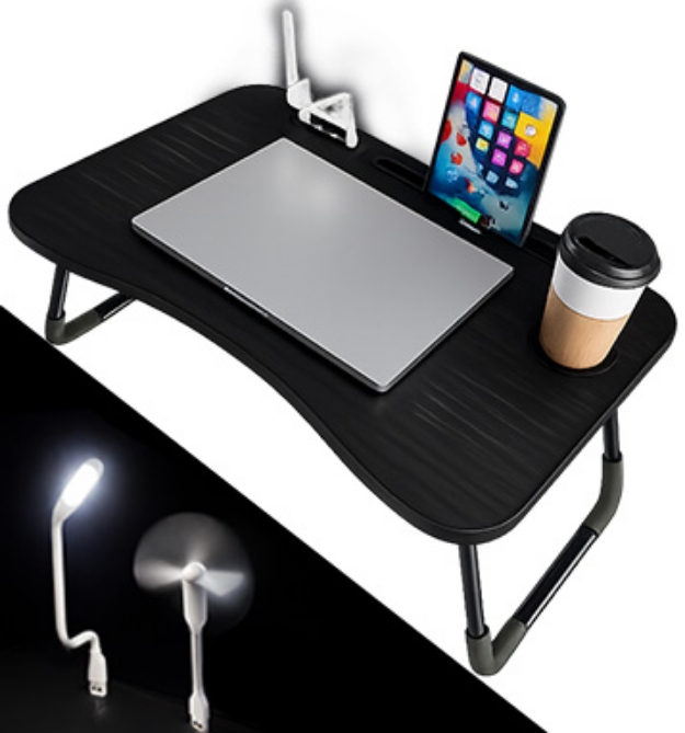 Picture 1 of 23.5 Inch Folding Laptop & Work Desk with 4 USB Ports