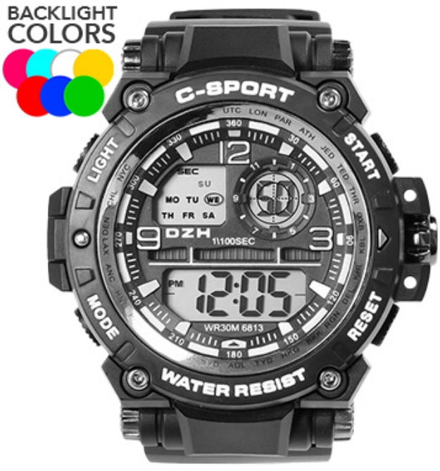 Picture 1 of Mens Digital Sports Watch