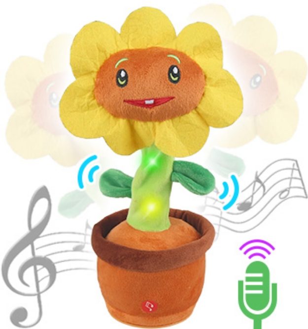 Picture 1 of DENTED/Dinged: The Interactive Dancing, Singing, Repeating Sunflower Plush (Dented Packaging)