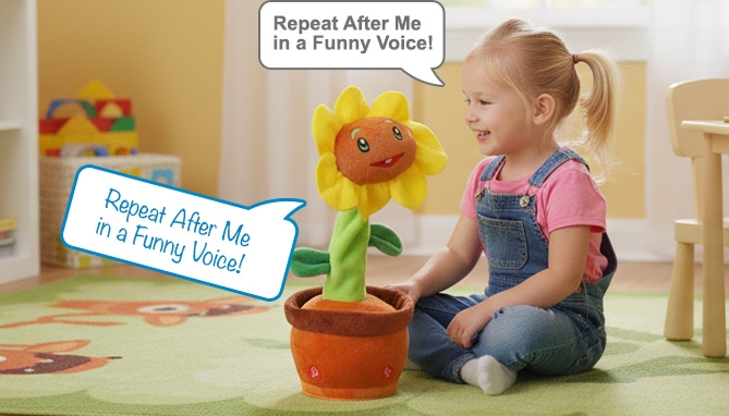 Picture 3 of DENTED/Dinged: The Interactive Dancing, Singing, Repeating Sunflower Plush (Dented Packaging)