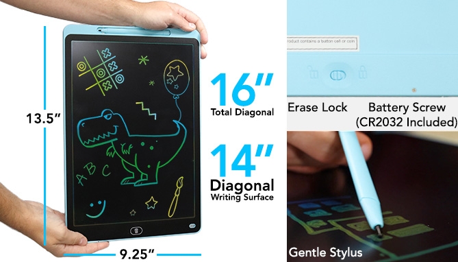 Picture 5 of DENTED/Dinged: Jumbo 16-Inch LCD Reusable Drawing Tablet(Dented Packaging)