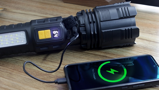 Picture 3 of Rechargeable Jumbo Multi Beam Flashlight and Power Bank