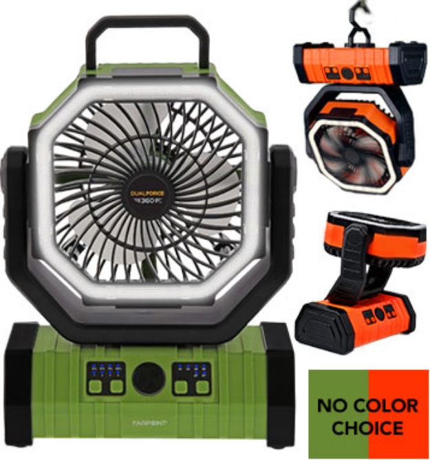 Picture 1 of Powerful Cordless Fan & Work Light With Built-In 6000 mAh Power Bank