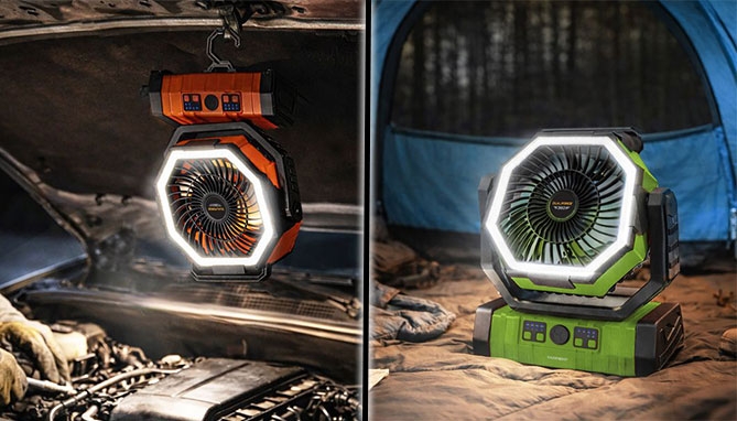 Picture 2 of Powerful Cordless Fan & Work Light With Built-In 6000 mAh Power Bank