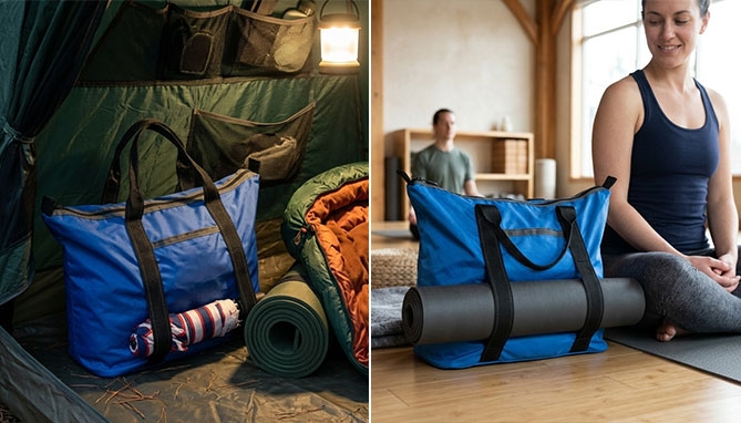 Picture 3 of Multi-Purpose Tote: Duffle Bag with External Mat Straps and Removeable Pouch
