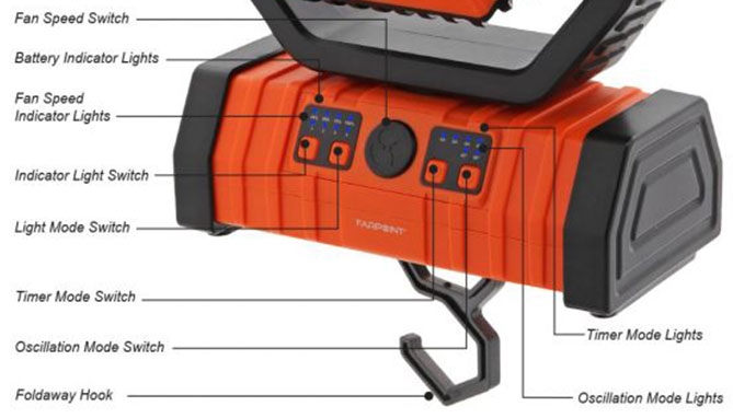 Picture 3 of Powerful Cordless Fan & Work Light With Built-In 6000 mAh Power Bank
