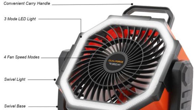 Picture 4 of Powerful Cordless Fan & Work Light With Built-In 6000 mAh Power Bank