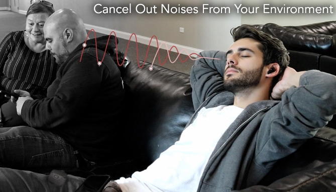Picture 6 of LuxeANC Active Noise Cancelling Earbuds with Fabric Charging Case