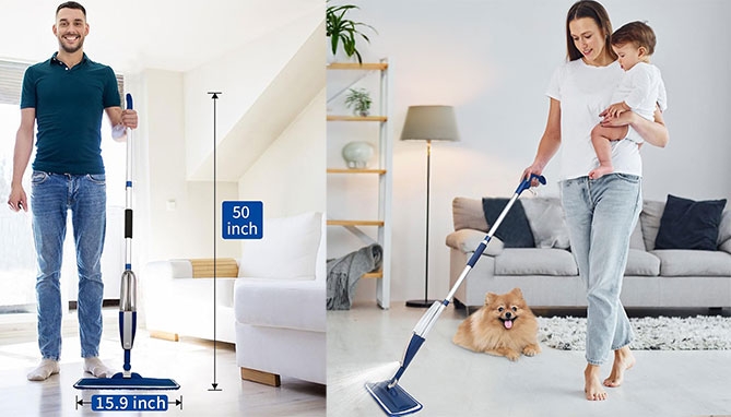 Picture 4 of Super Slim Spray Mop With 3 Reusable Microfiber Pads