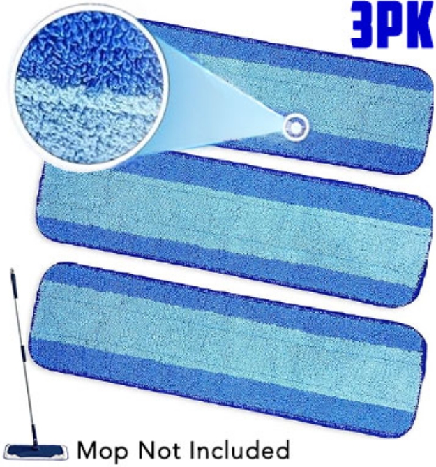 Picture 1 of 3pk Microfiber Mop Pads