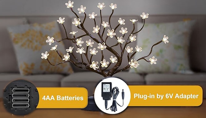 16 LED Bonsai Tree: Outdoor and Indoor Accent Lighting With Timer - PulseTV