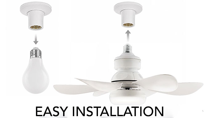 Picture 2 of Cool-N-Light Socket Ceiling Fan & Light: 1000 Lumens