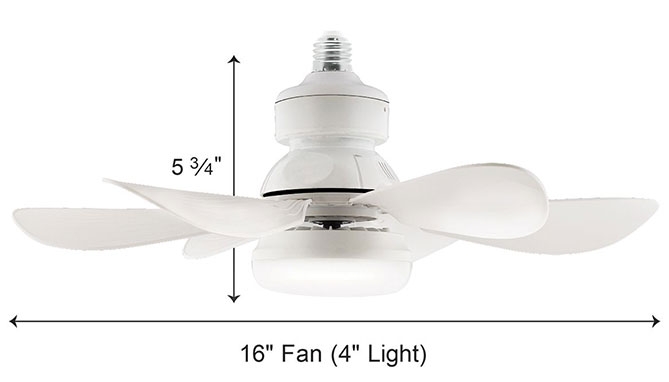 Picture 7 of Cool-N-Light Socket Ceiling Fan & Light: 1000 Lumens