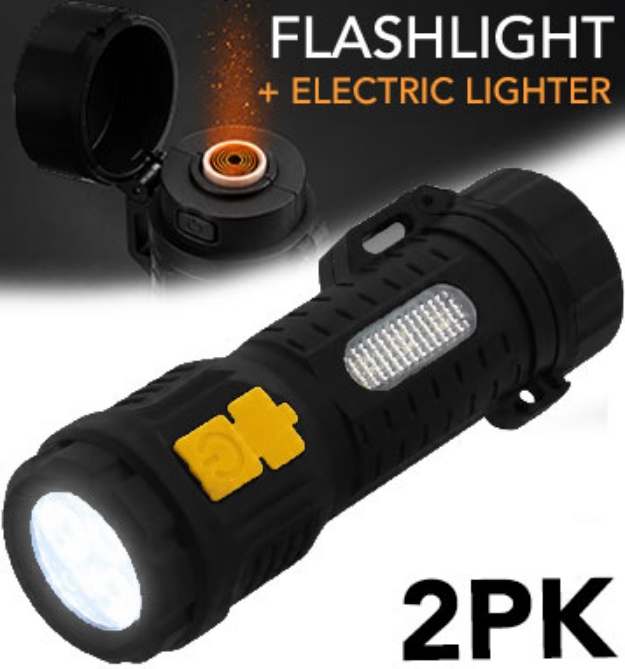 2 Pack Mini LED Flashlights With Lighters