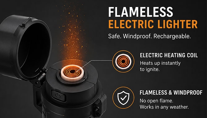Picture 5 of 2 Pack Mini LED Flashlights With Lighters
