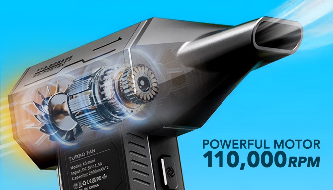 Picture 2 of Mini Handheld Rechargeable Turbo Fan Blower