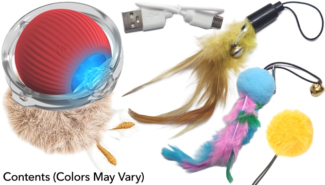 Picture 2 of Interactive Rolling Pet Toy with Accessory Kit