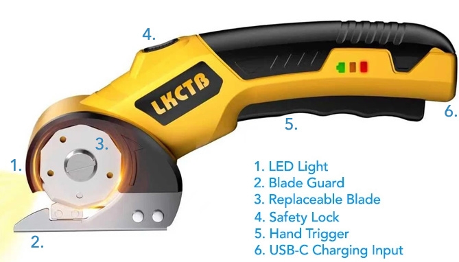 Picture 2 of Cordless Electric Scissors: Deluxe Rotary Cardboard Cutting Kit