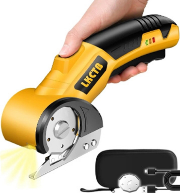 Picture 1 of Cordless Electric Scissors: DLX Rotary Cardboard Cutting Kit