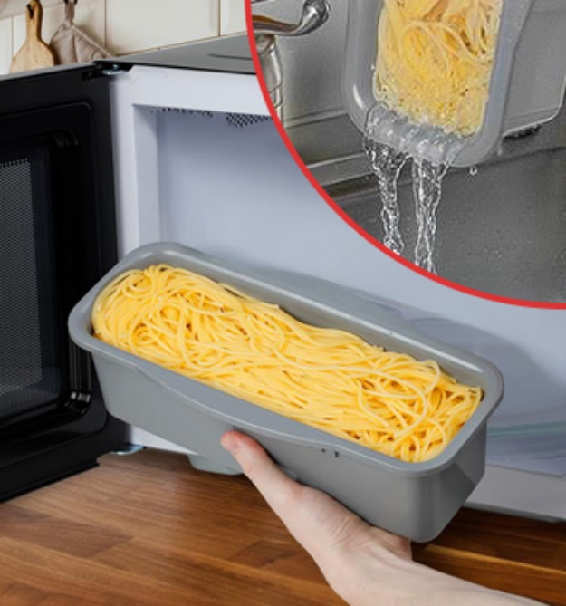 Picture 1 of DENTED/Dinged:Microwave Pasta Cooker with Strainer Lid(Dented Packaging)               