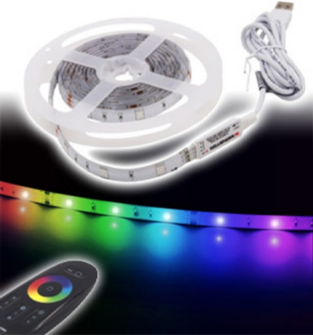 Picture 1 of DENTED/Dinged:Colorful LED Strip Lighting Kit with Remote Control (Dented Packaging)     