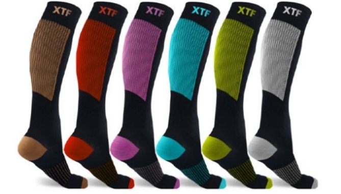 Picture 2 of DENTED/Dinged:Copper Flux Knee-High Compression Socks 6-Pack(Dented Packaging)       